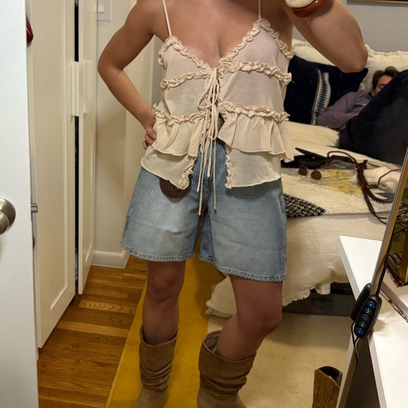 Long denim shorts - Picture 4 of 5